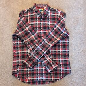 Like New - Robert Graham Red and Black Plaid Button-Down Shirt